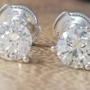2.09CT 14K white gold DIAMONDS STUDS EARRINGS  SI2-H