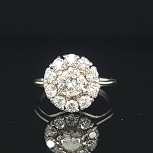 Vintage art deco filigree platinum ring 1.57ct.natural round Diamond circ 1920's