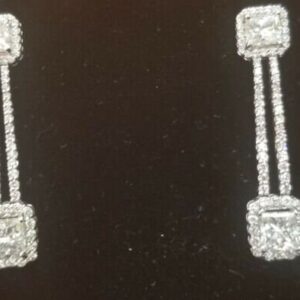 14k White Gold Diamonds Earrings 5.10ct SI-1H