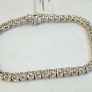 14K White Gold Tennis Bracelet 6.29CT Diamonds  SI1-H