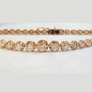 14K Rose Gold Tennis Bracelet 5.02CT Diamonds SI2-H